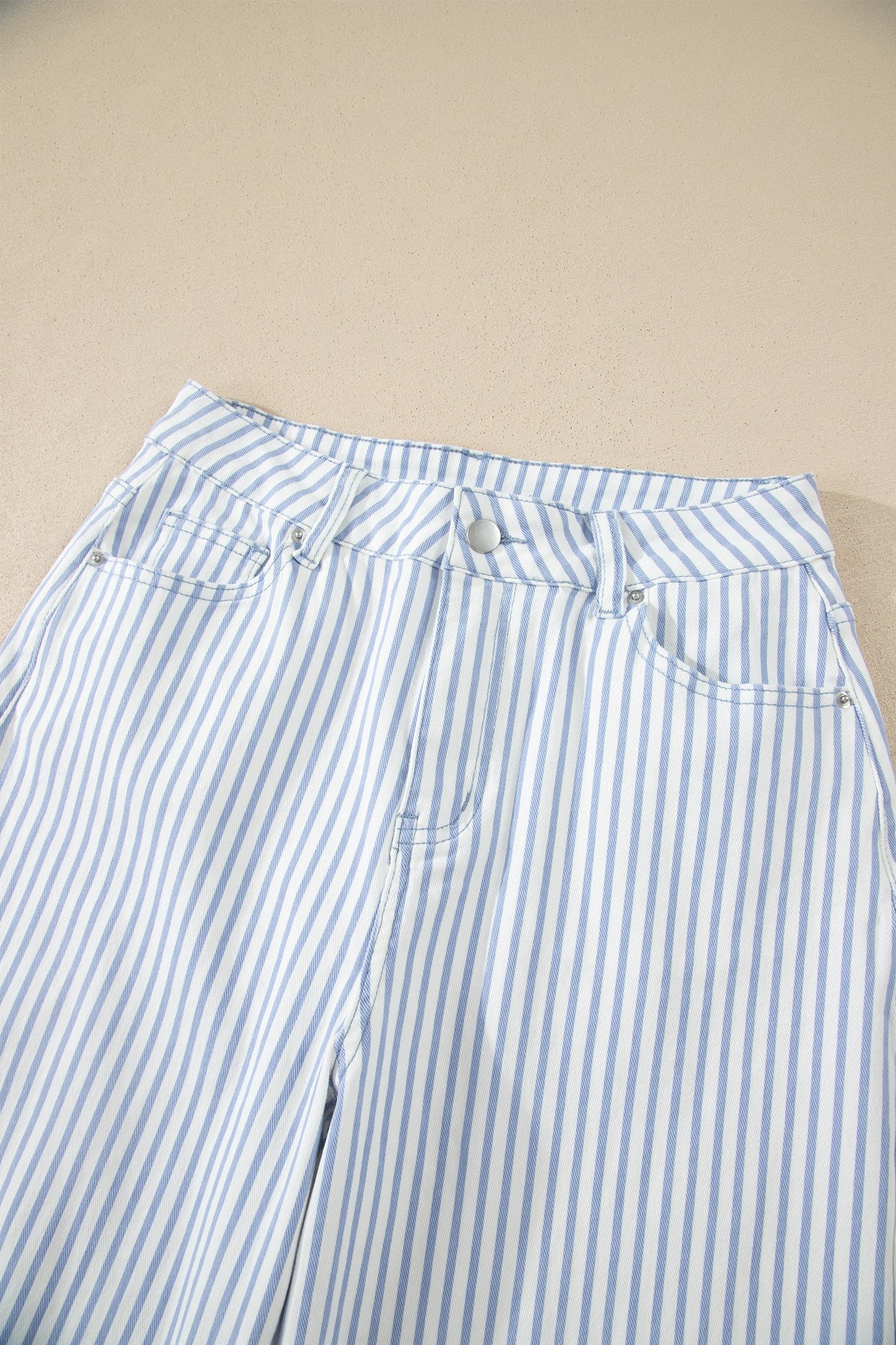 Brown Stripe Casual Barrel Jeans
