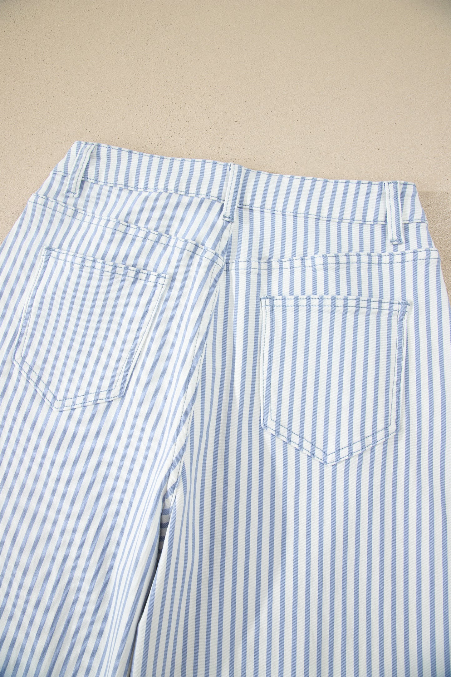 Brown Stripe Casual Barrel Jeans