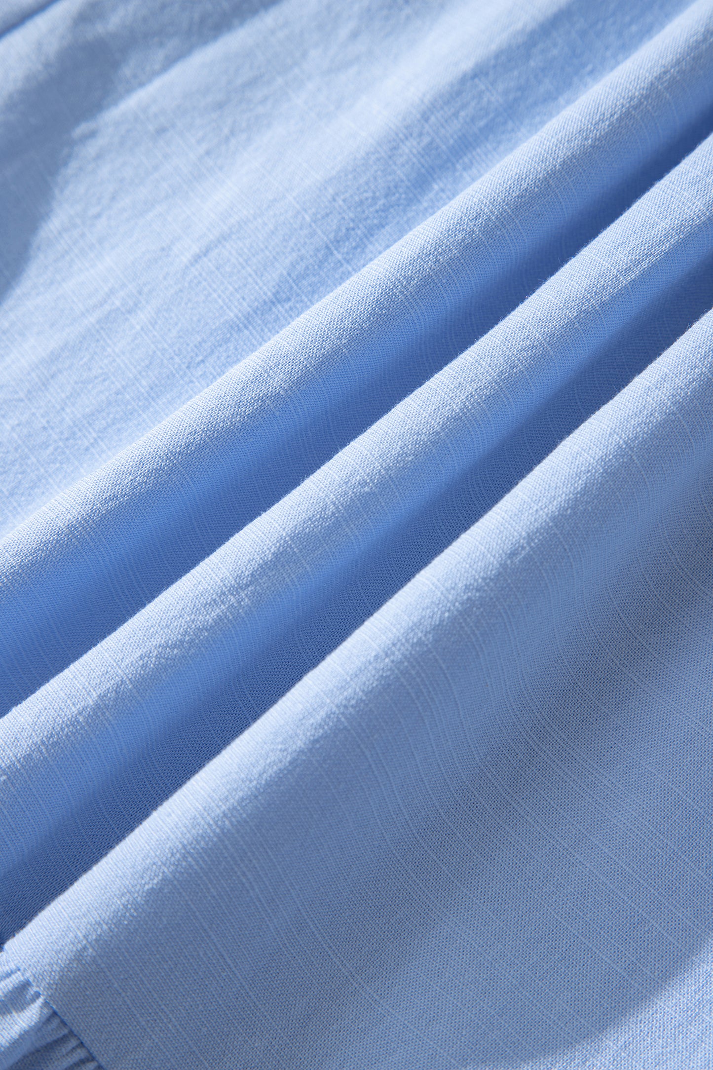 Beau Blue Flowy Short Sleeve Lace Detail Square Neck Tiered Midi Dress