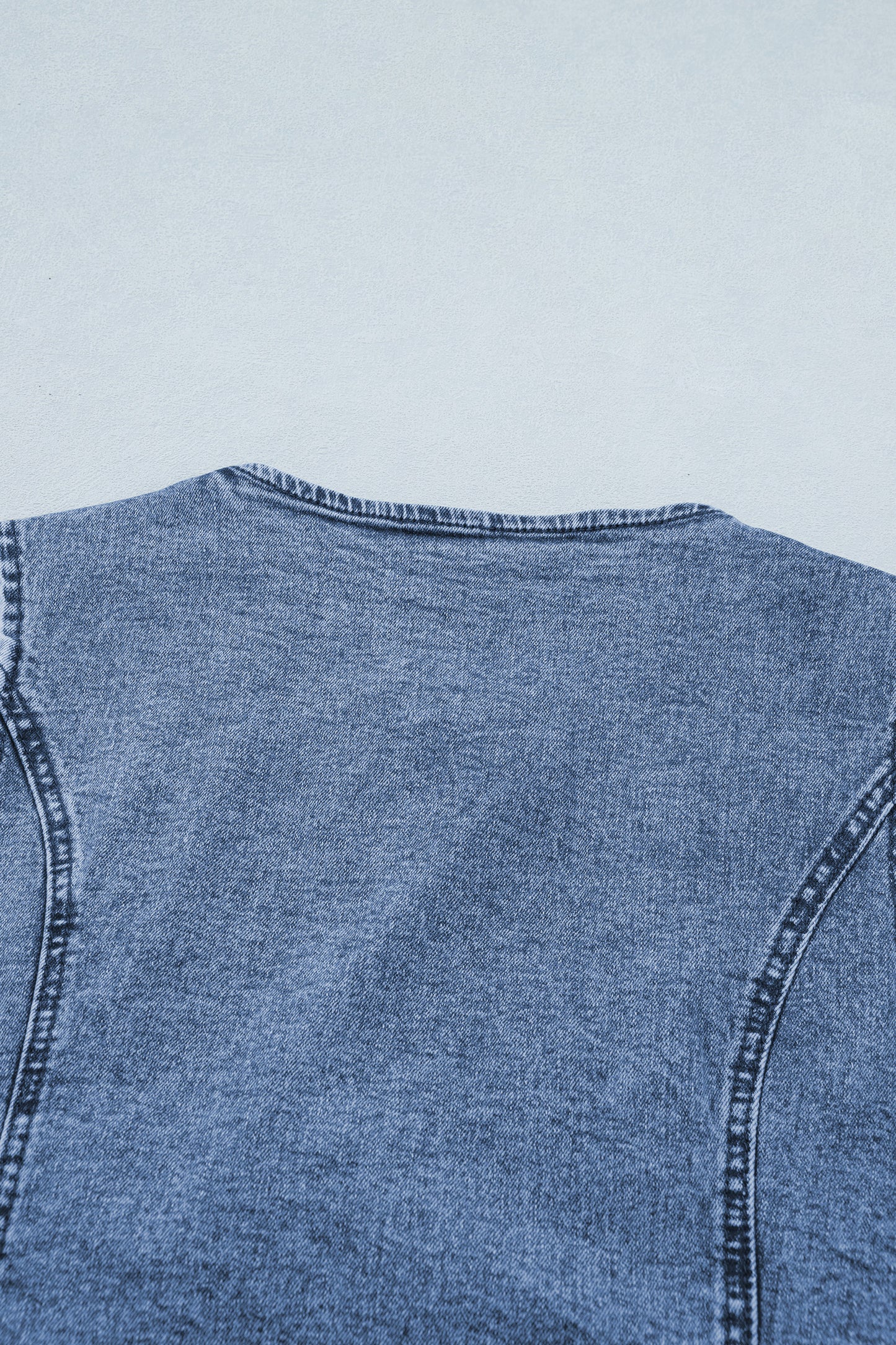 Ashleigh Blue Buttoned Front Slit Denim Vest