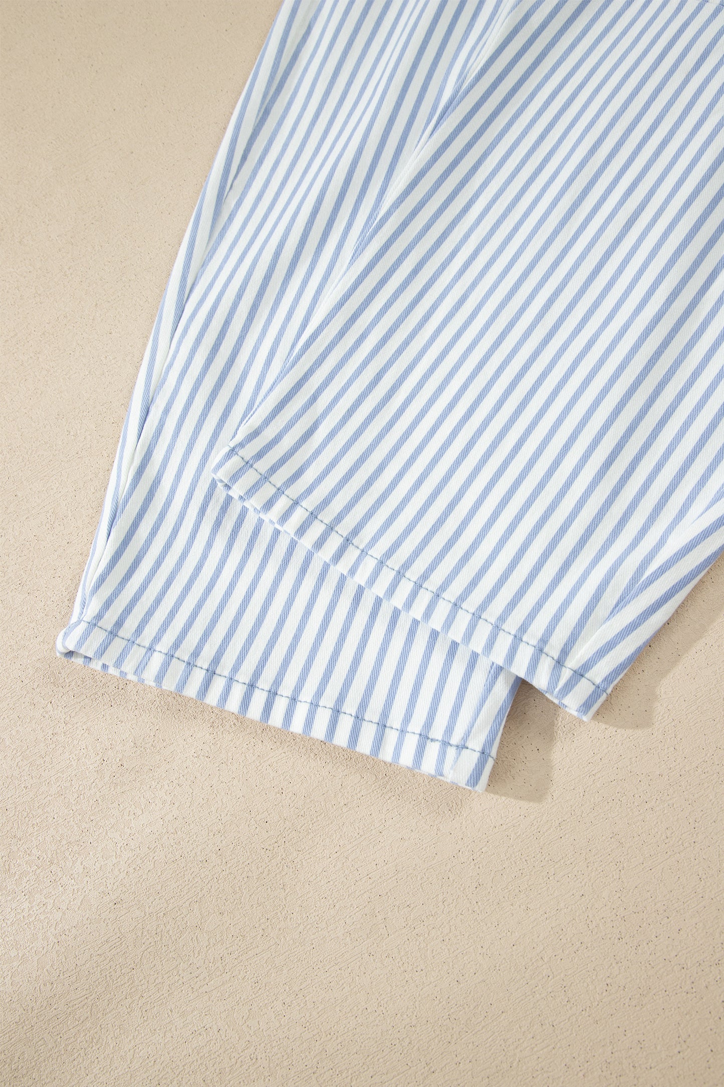 Brown Stripe Casual Barrel Jeans