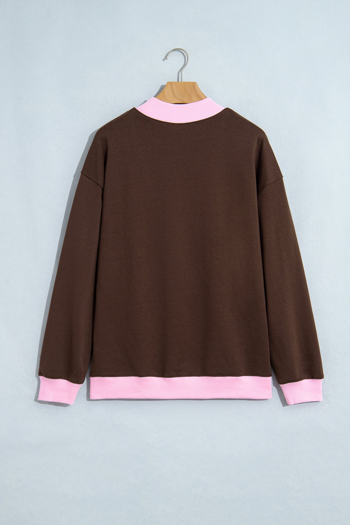Grapefruit Orange Polka Dot Letter Graphic Colorblock Tunic Sweatshirt