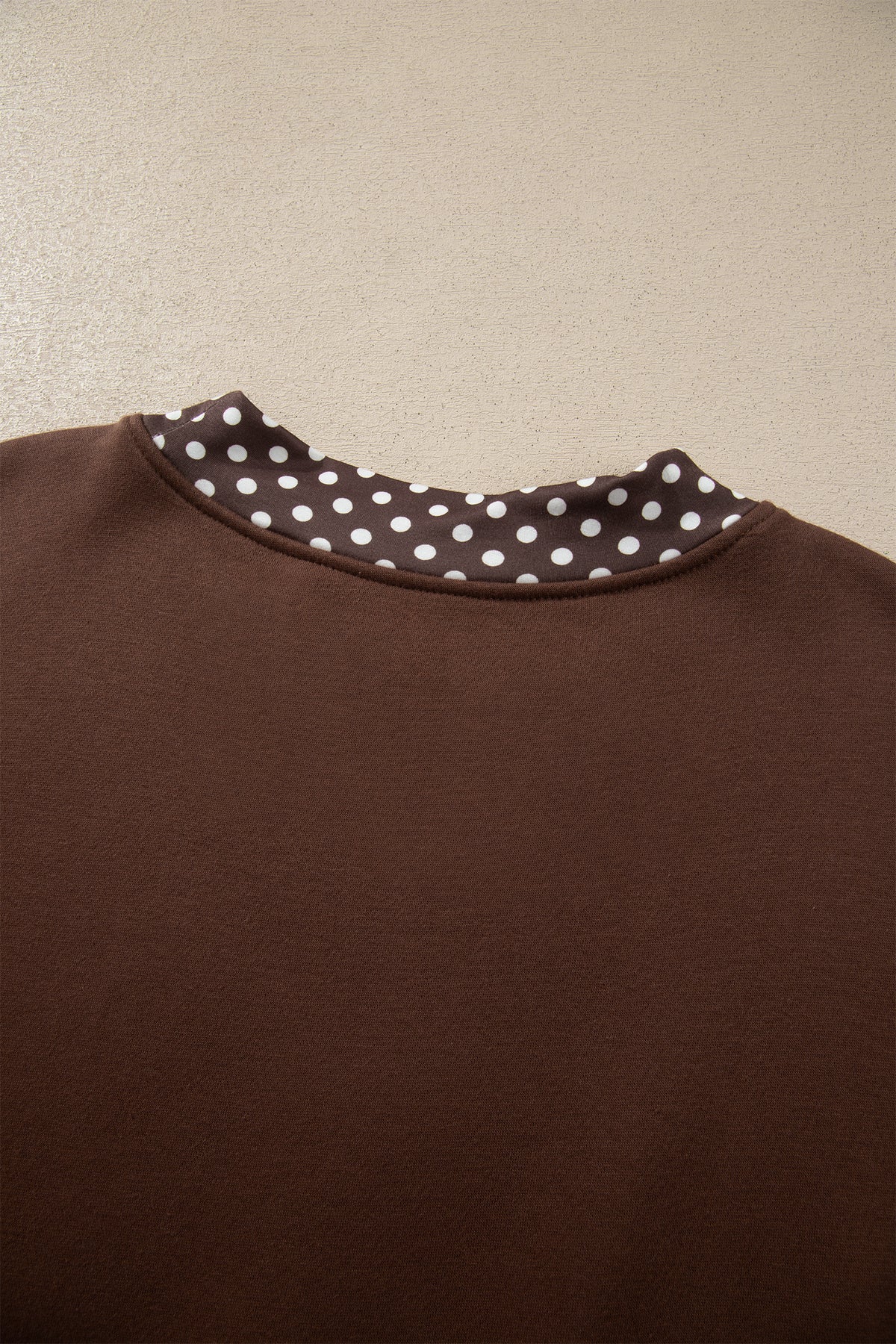 Racing Red Colorblock Polka Dot Contrast Trim Oversized Sweatshirt