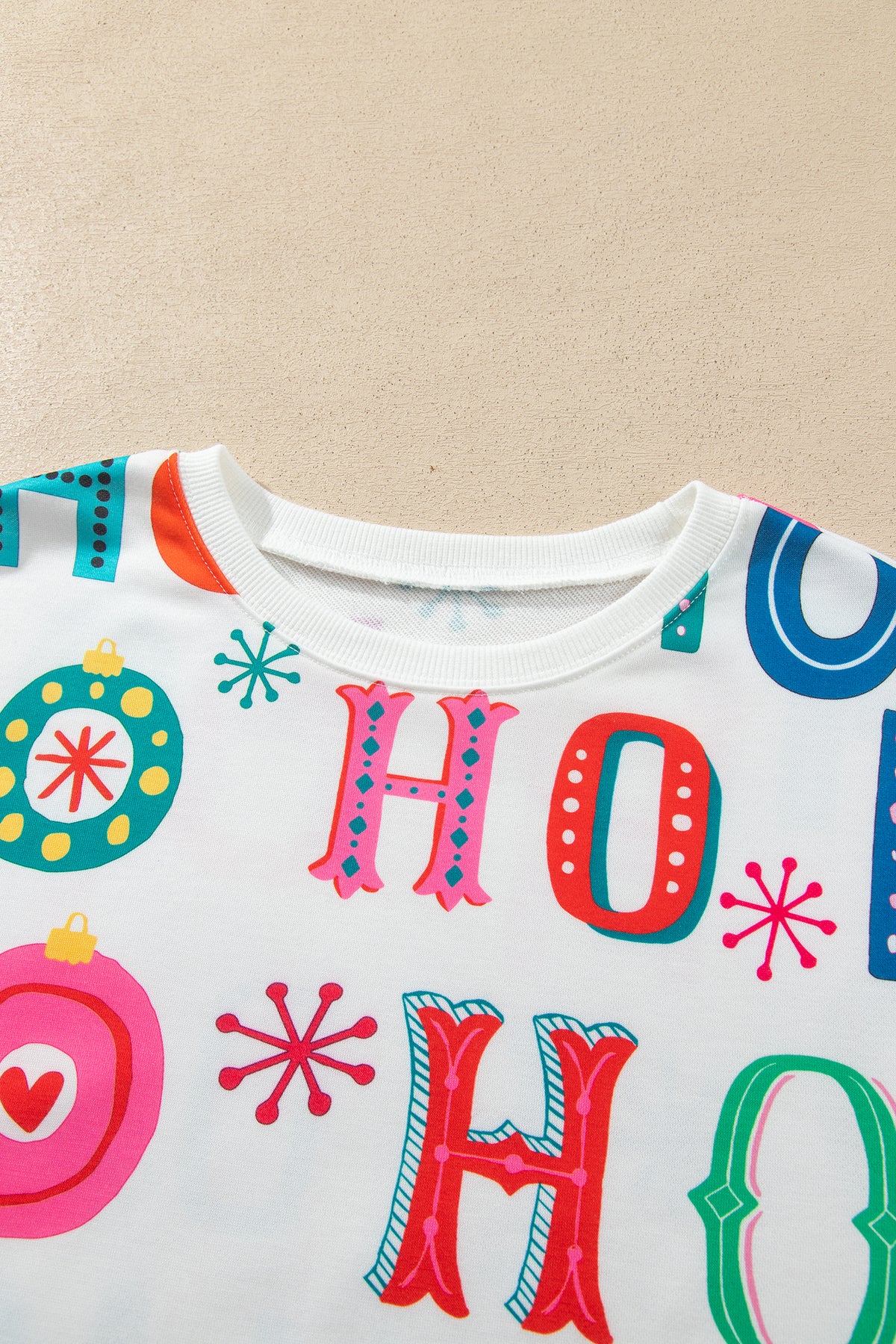 Multicolour Ho Ho Ho Print Long Sleeve Lounge Set