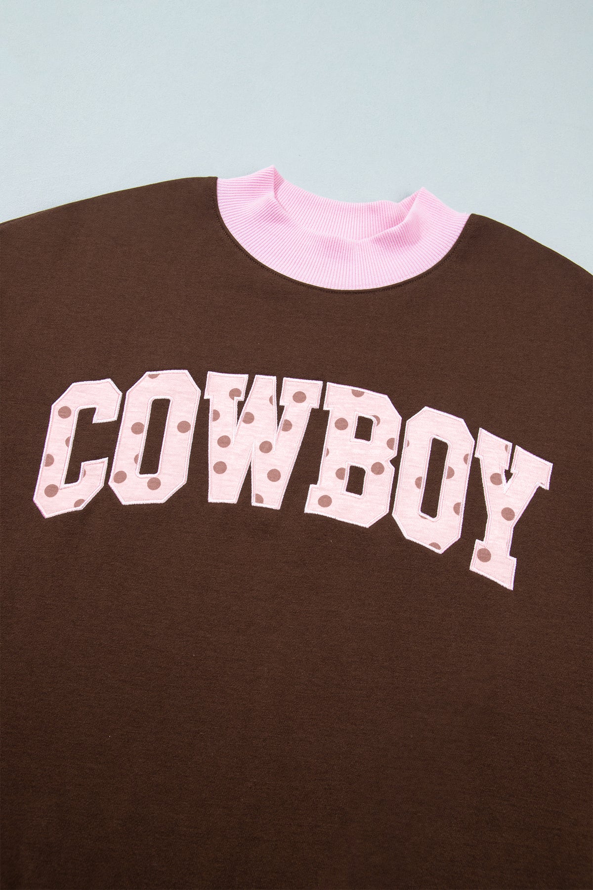 Grapefruit Orange Polka Dot Letter Graphic Colorblock Tunic Sweatshirt