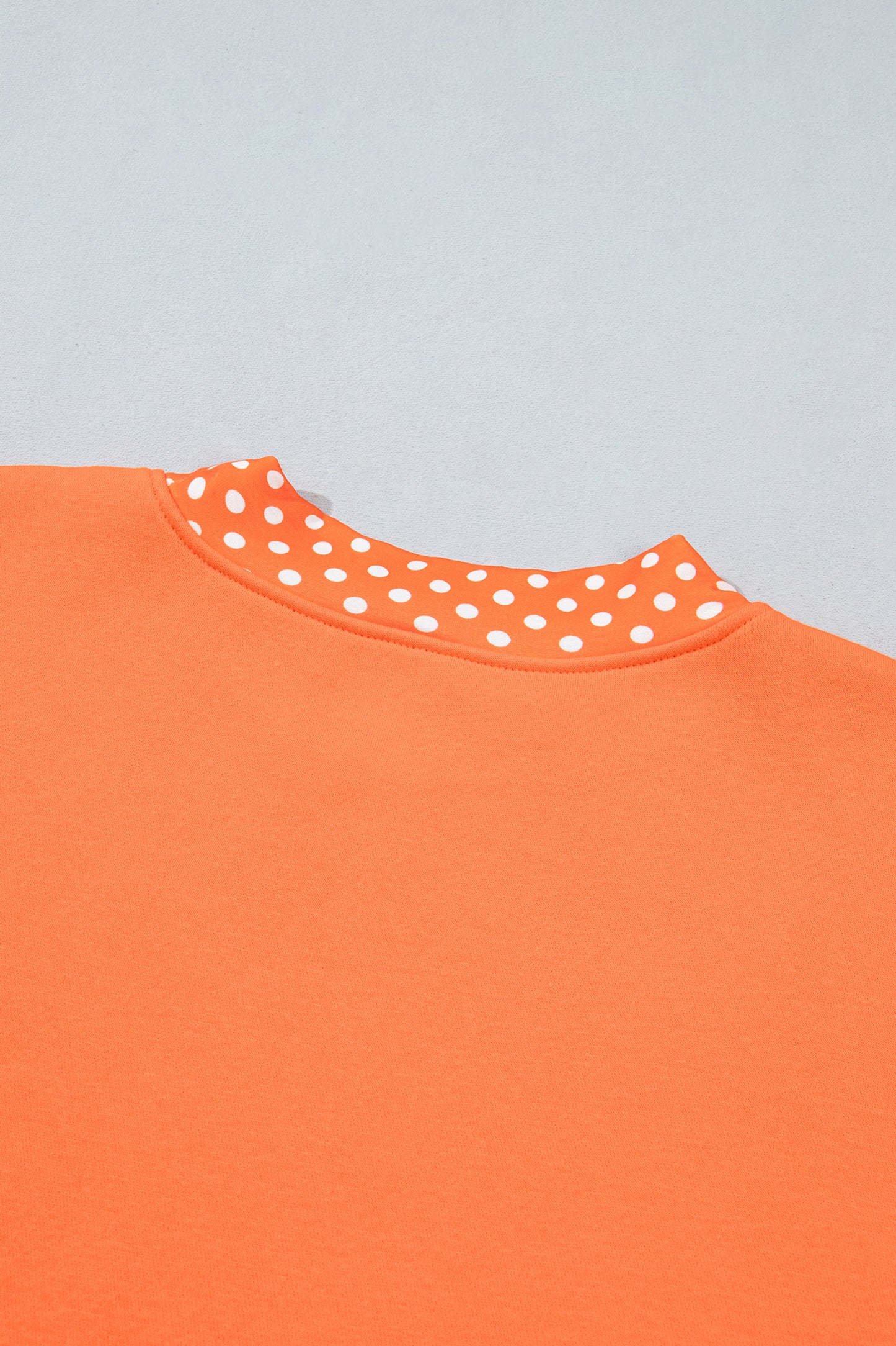 Racing Red Colorblock Polka Dot Contrast Trim Oversized Sweatshirt