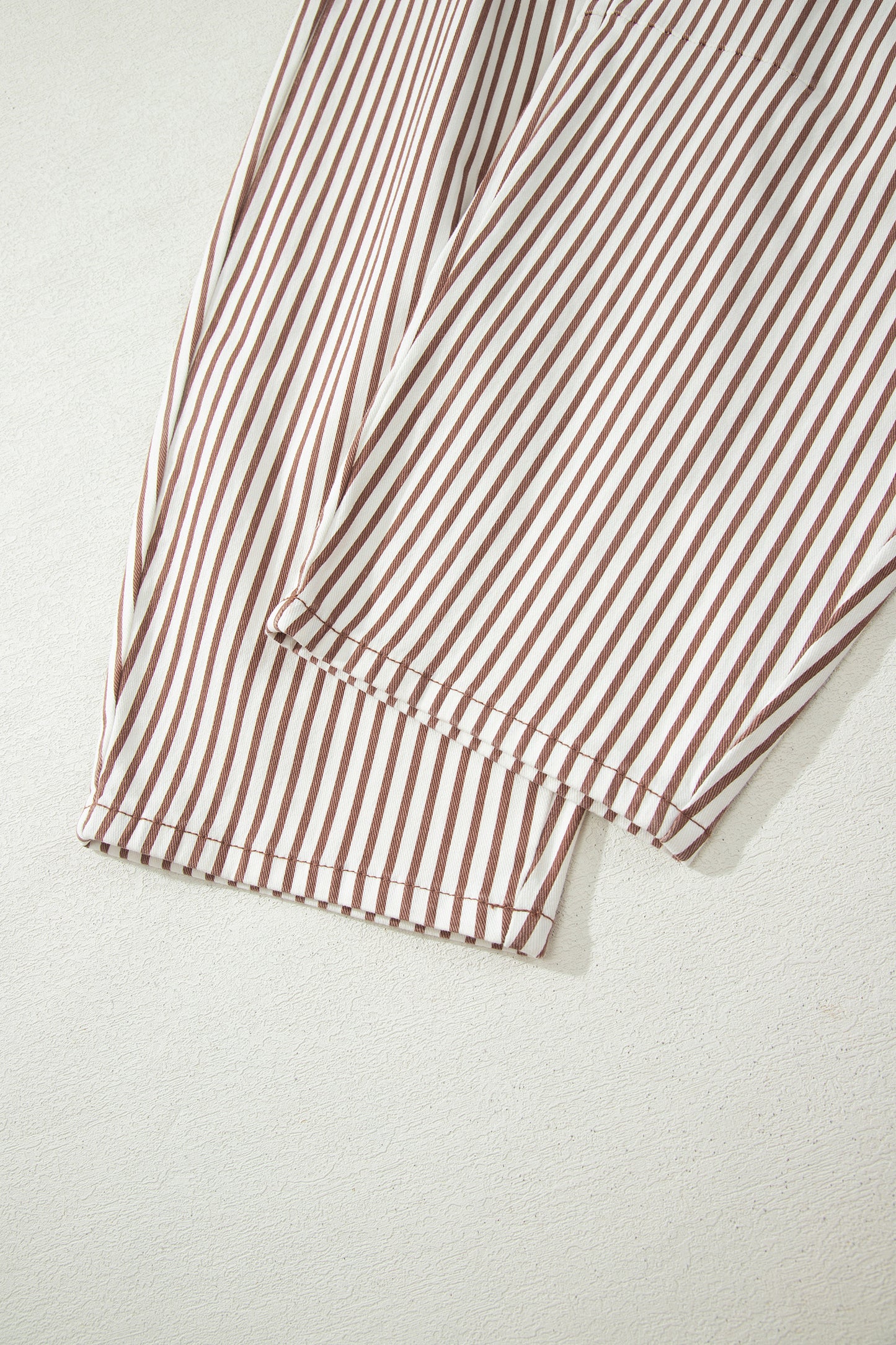 Brown Stripe Casual Barrel Jeans