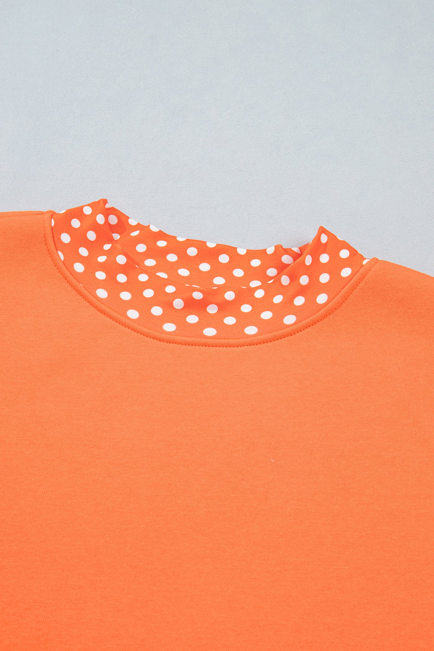 Racing Red Colorblock Polka Dot Contrast Trim Oversized Sweatshirt
