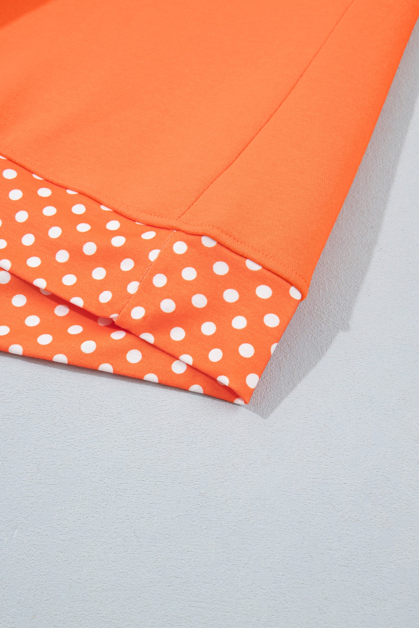 Racing Red Colorblock Polka Dot Contrast Trim Oversized Sweatshirt