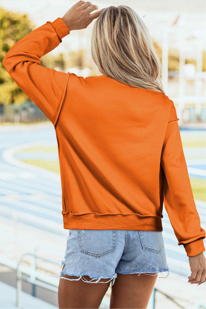 Carrot Oversize Halloween Print Mock Neck Reversible Sweatshirt