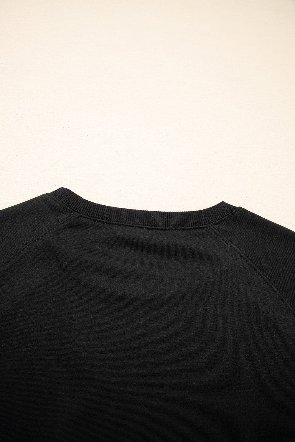 Black Varsity Spirit Striped 89 Graphic Casual Sweatshirt